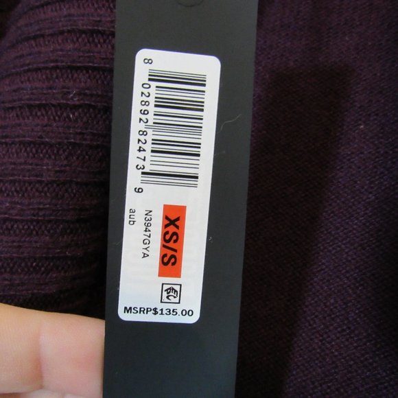 Donna Karan Purple Ribbed Sleeveless Open Front Wool Blend Cardigan Swea… - Picture 3 of 15